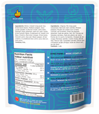 Back of a Good To-Go Cuban Style Rice package with blue design, nutrition facts, and directions.